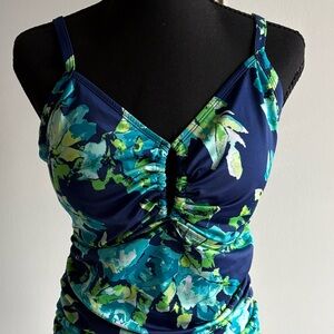 Persona Navy and Teal Swim Top